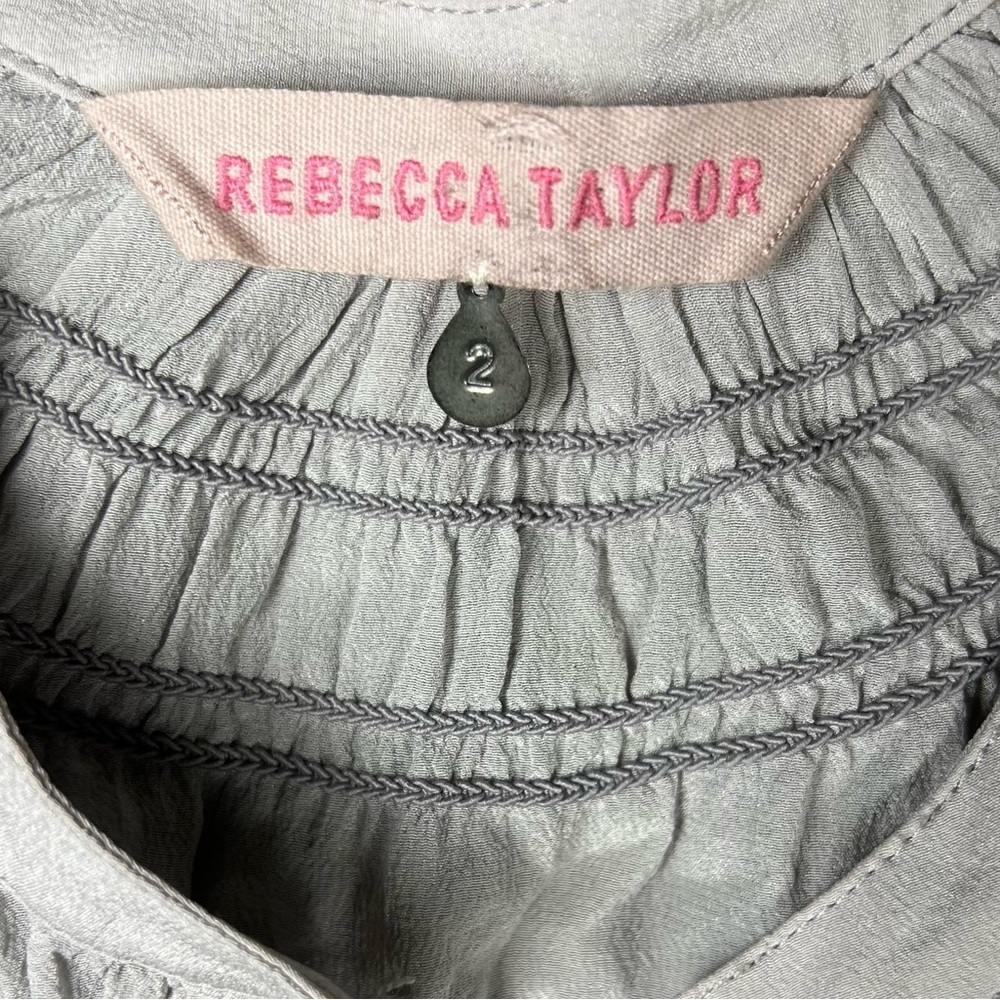 Rebecca Taylor Dress Womens 2 Revolve Silk Dip Dye Ombre Beach Boho Slate&Moon - Picture 7 of 9